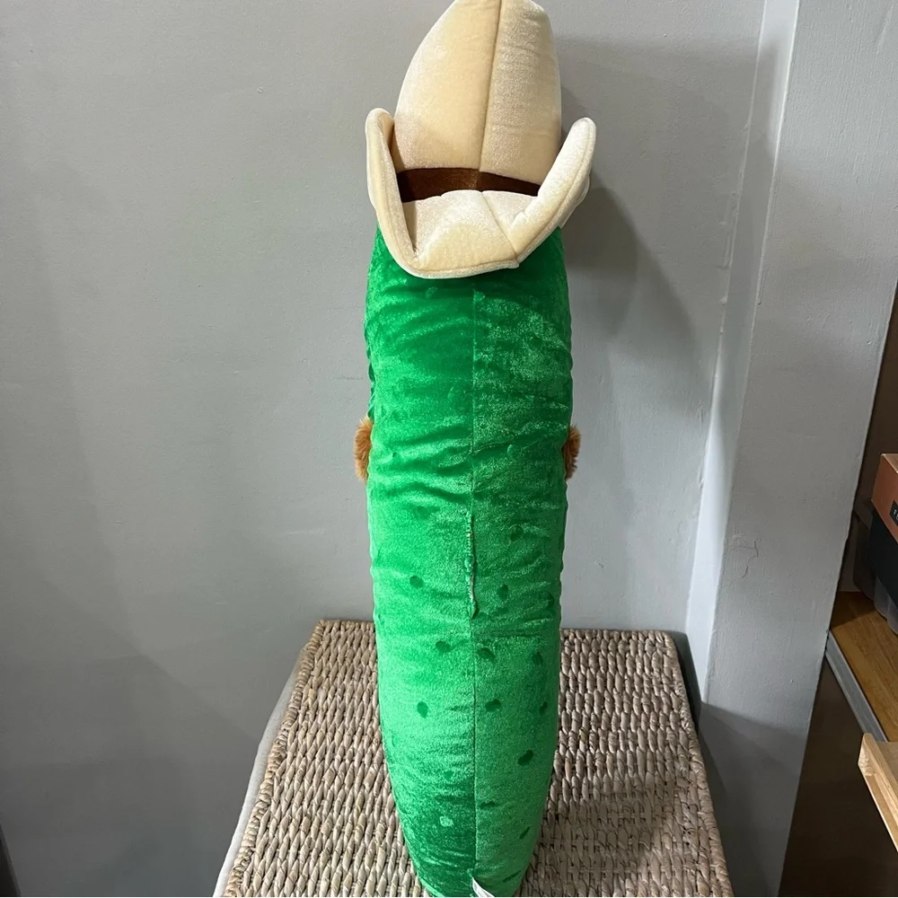 Veggietales Bootleg Large Plush “Sheriff Dill Pickle” Green SixFlags Larry 31”‎